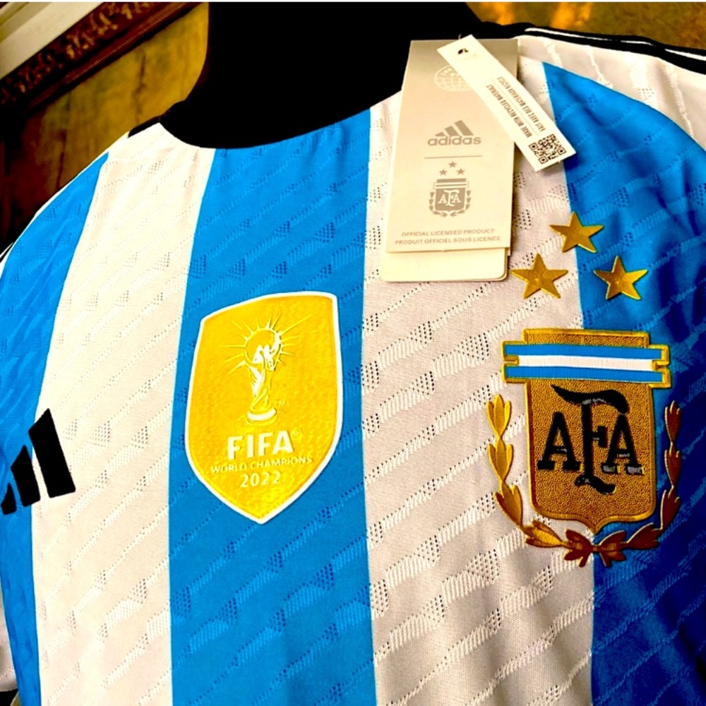 Adidas Argentina Home Authentic 2022 World Champions Jersey ⭐️⭐️⭐️🇦🇷⚽️⚽️⚽️